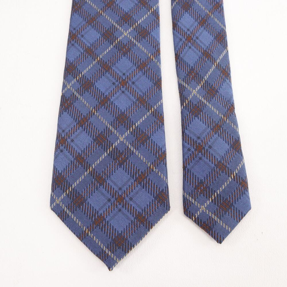 Jos A Bank Tie Mens Silk Blue Gray Plaid Houndstooth Lined Classic 60in Wide